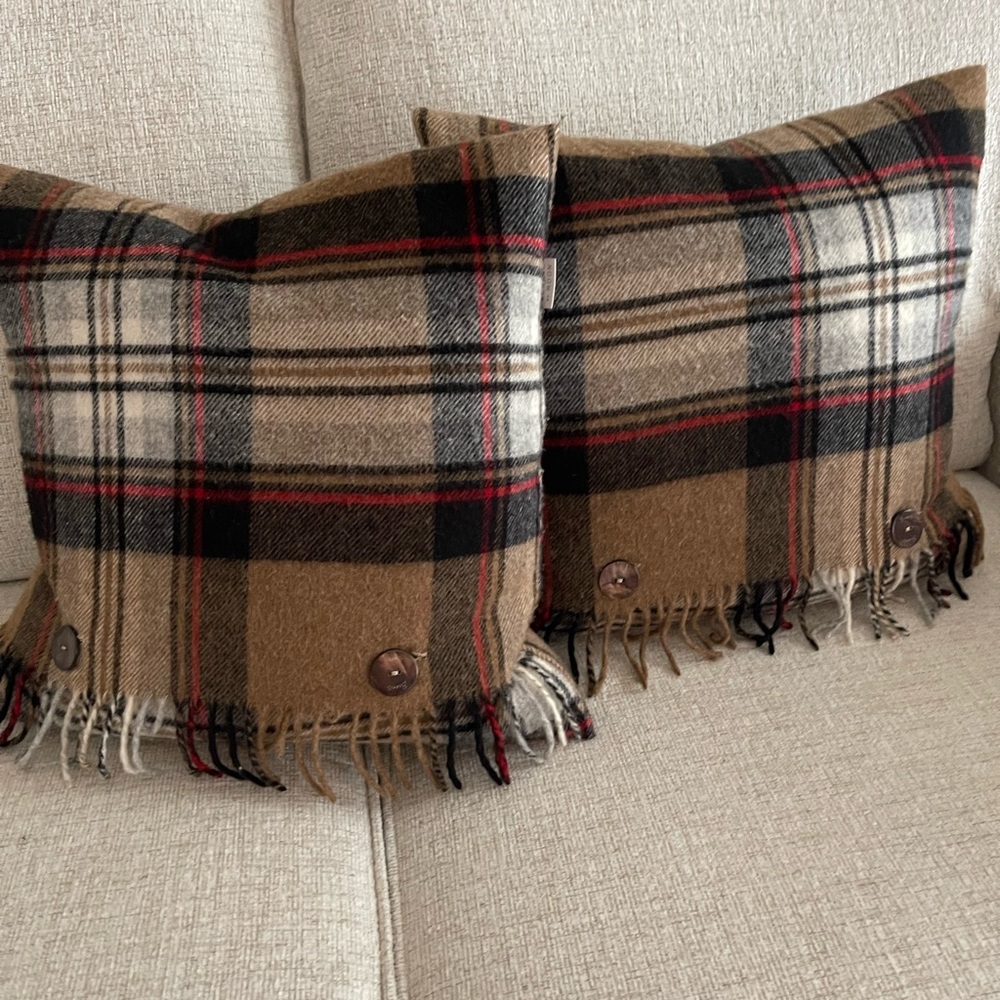 Camel Thompson Tartan Plaid Pillow